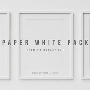 White Frame Mockup Bundle | PSD Frame Template | Digital Frames