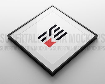 PSD Mockup | Square Frame Mockup | Matted Art Mockup