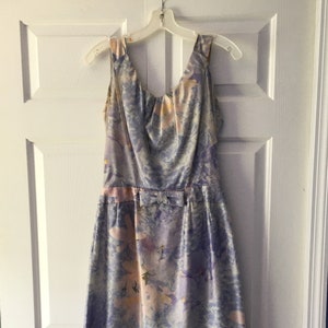 Floral Silk Dress Adorned With Floral Sheer Organza