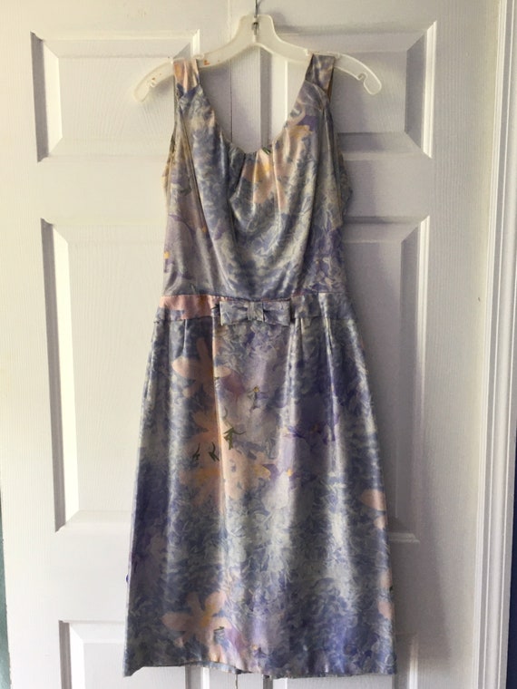 Floral Silk Dress Adorned With Floral Sheer Organz