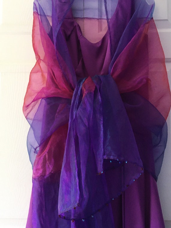 Handmade Purple Dress With Vintage Design And She… - image 8