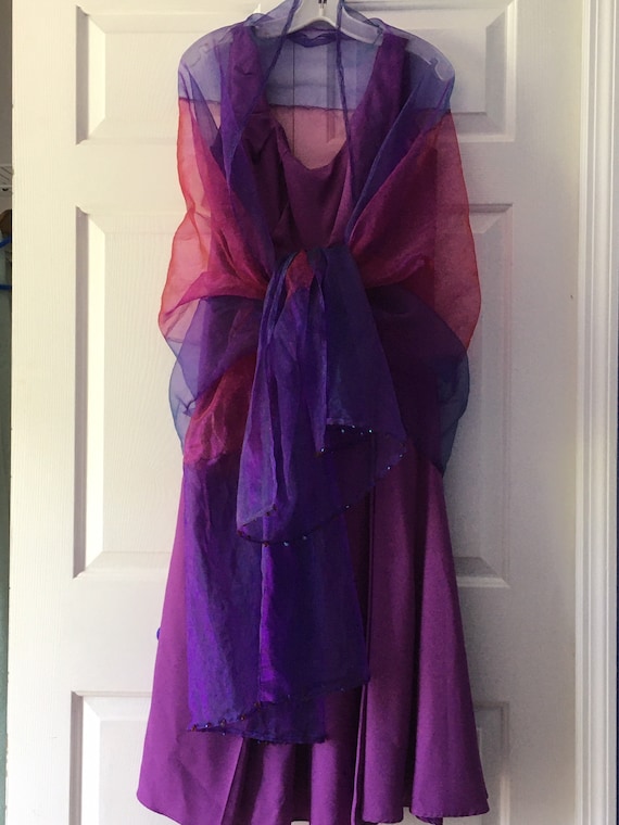 Handmade Purple Dress With Vintage Design And She… - image 1