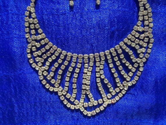 Unique Vintage Zircon Necklace With Earrings - image 2