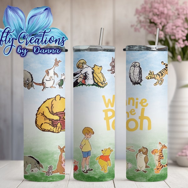 Evolution of Winnie the Pooh Tumbler Wrap PNG