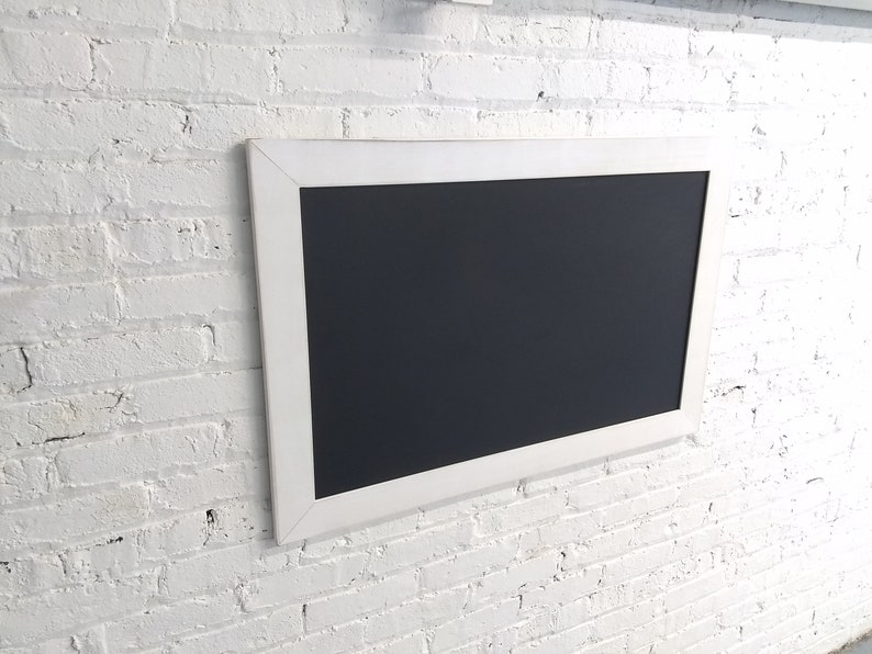 Wall Modern Decor Shabby Chic Menu Large Rustic Farmhouse chalkboard 36x24 White Framed Chalk Board Distressed Wedding Christmas