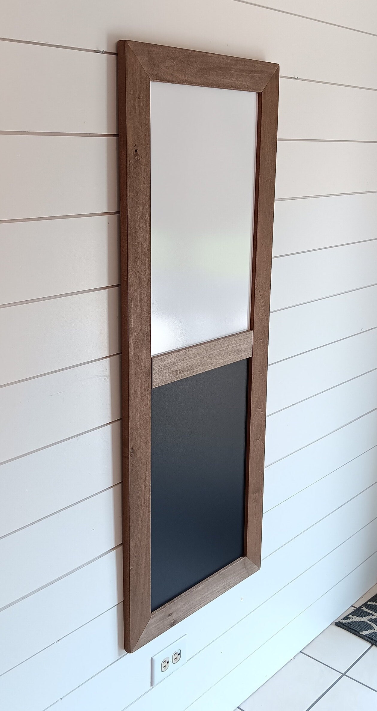 Modern Rustic Farmhouse Dry Erase Board / Chalkboard Command Center With Optional Marker Ledge