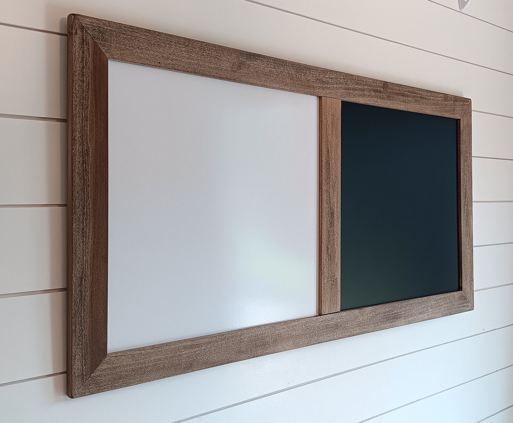 Modern Rustic Farmhouse Dry Erase Board / Chalkboard Command Center With Optional Marker Ledge
