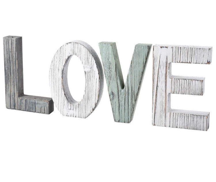 Love en Bois Effet Vieilli Pour Décoration D Interieur, Cheminée, Maison.