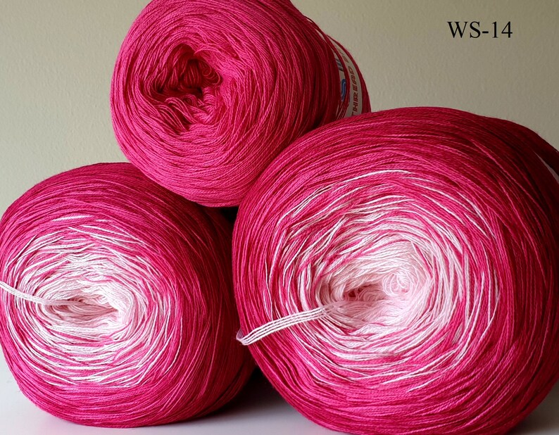 Gradient yarn set knitting kit of 3 skeins gradient cotton Etsy