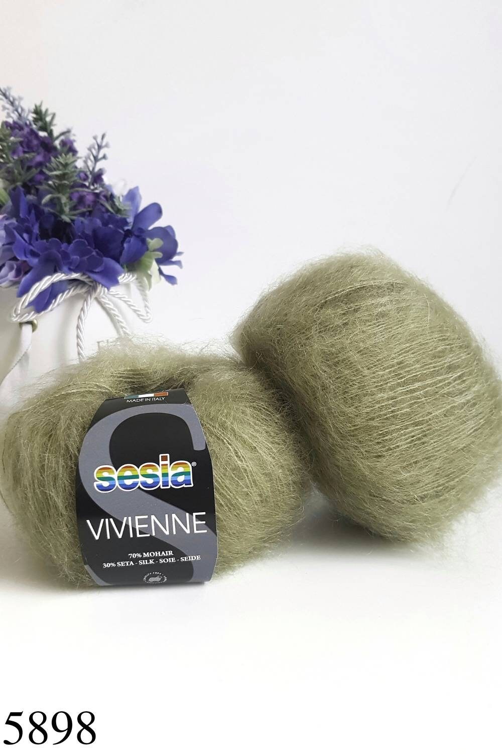 Sesia Vivienne Mohair Yarn With Silk Mohair Yarn Color 5898 Etsy