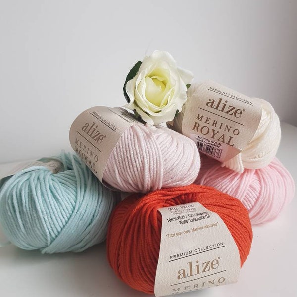 Alize Merino Royal, Worsted wool yarn, wool for baby, soft yarn, hypoallergenic yarn