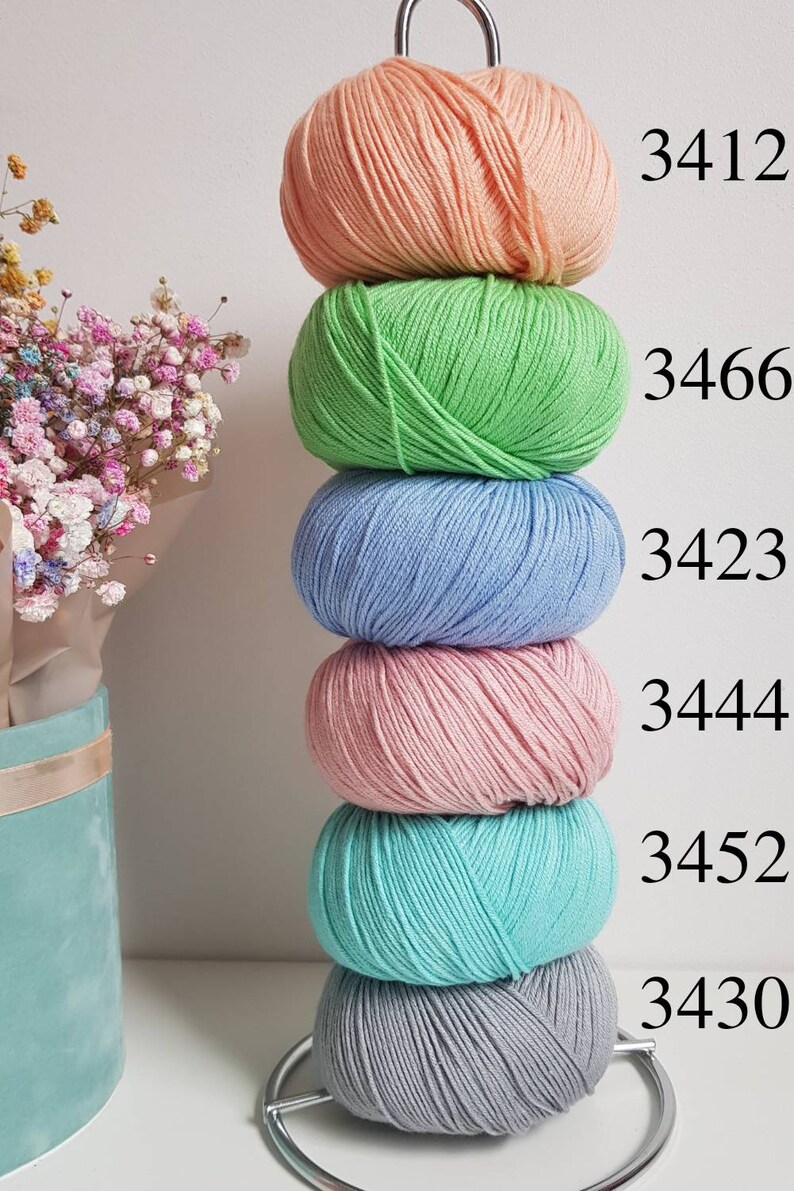 Cotton Yarn Sport Weight Yarn Gazzal Baby Cotton Etsy