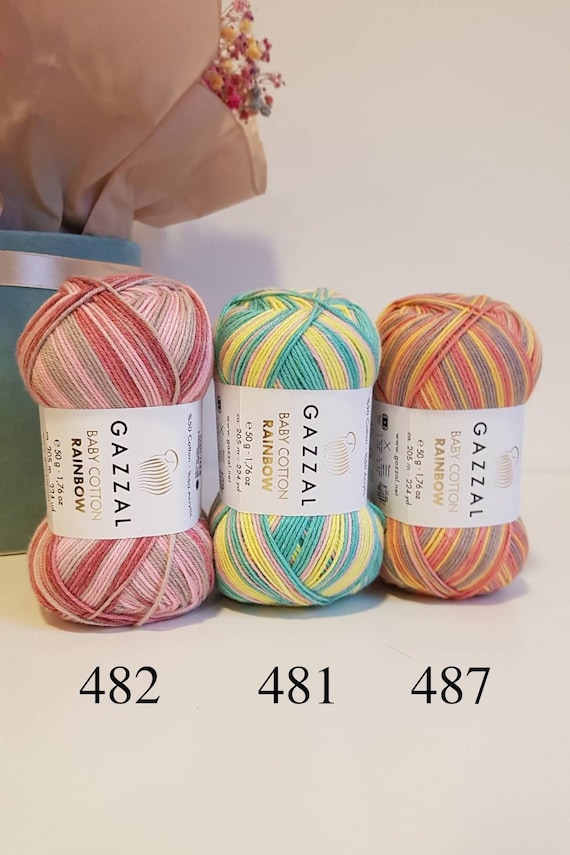 Gazzal Baby Cotton Rainbow Amigurumi Crochet Yarn Acrylic -  in 2023
