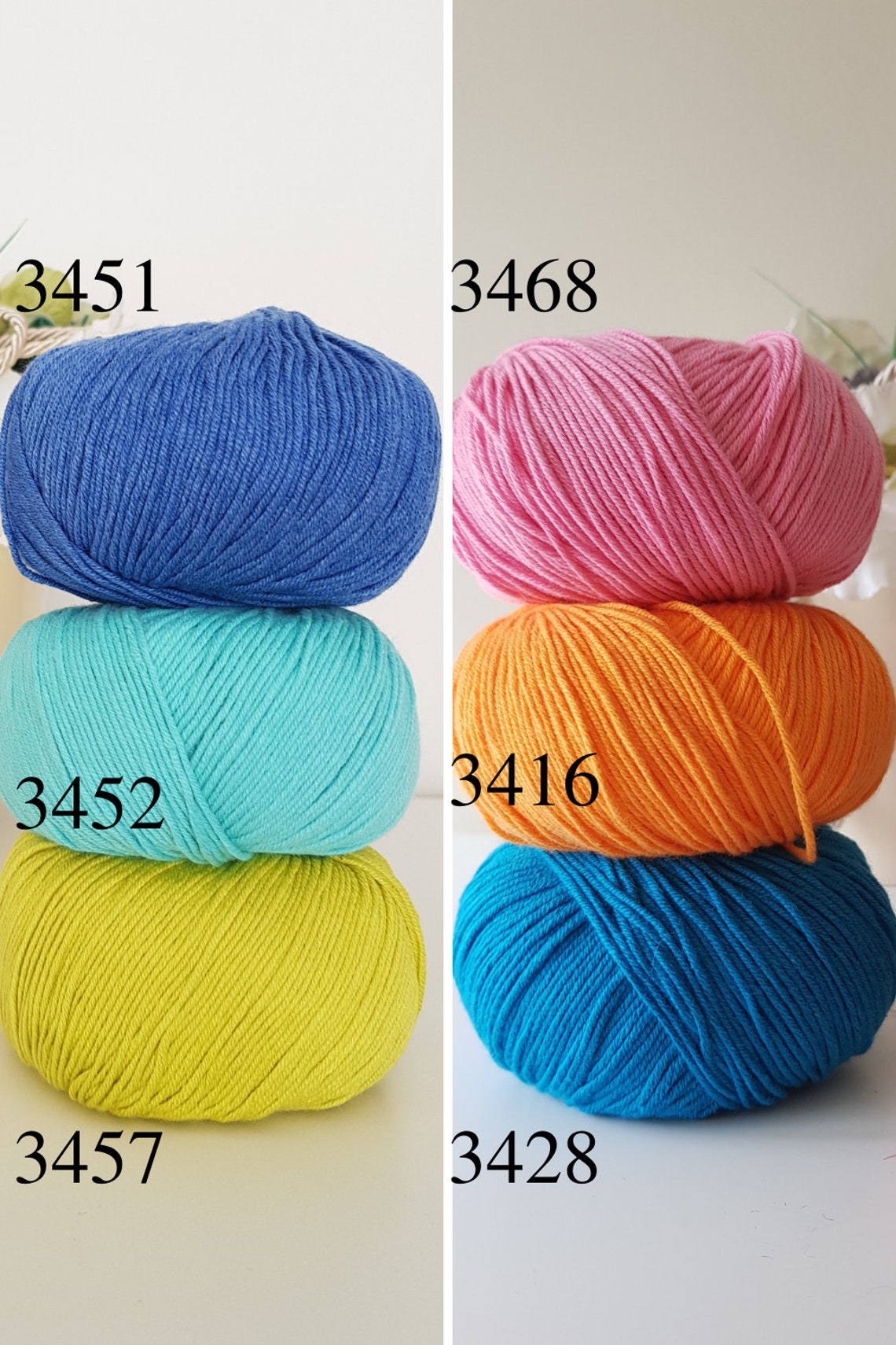 Cotton yarn sport weight yarn Gazzal Baby Cotton Etsy