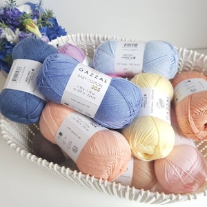Gazzal Baby Cotton 205, Crochet Yarn For Amigurumi, Doily, Solid Color Thread