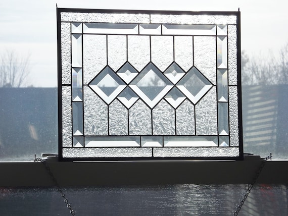 Diamond Bevel Array Stained Glass Panel Clear Beveled Glass - Etsy