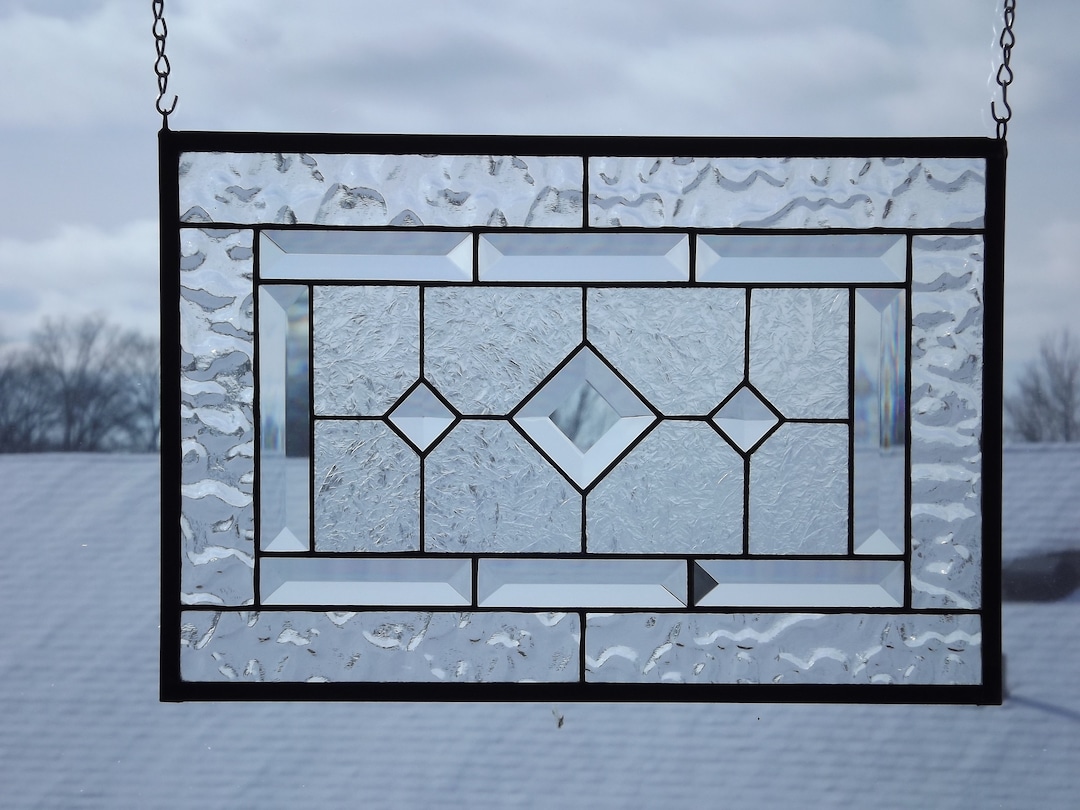 Bevels With Clear Textured Glass, Stained Glass, Clear Beveled Glass ...