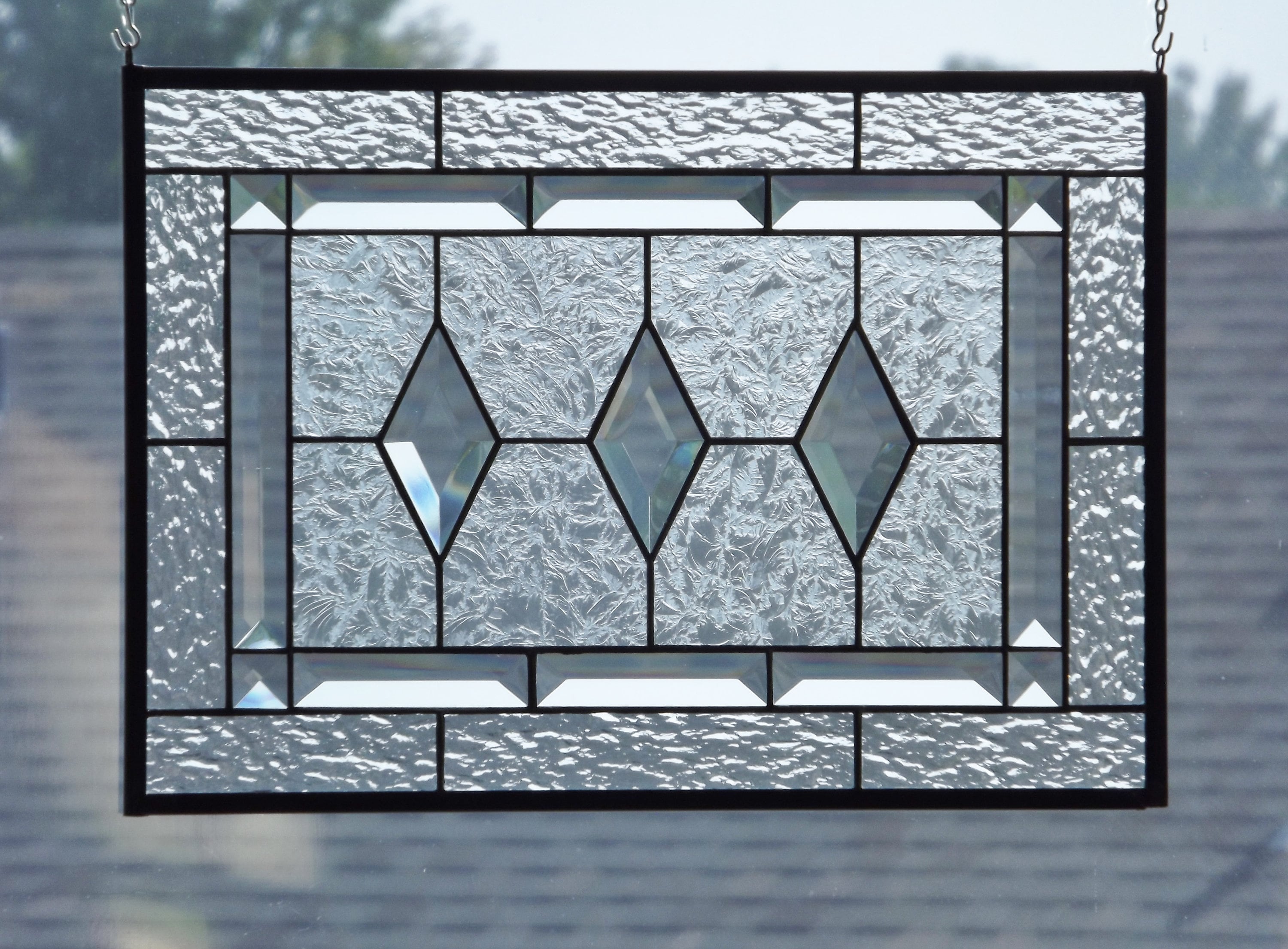 Diamonds With Clear Textures Stained Glass Panel Diamond Etsy Diamonds With Clear Textures Stained Glass Panel Diamond Etsy