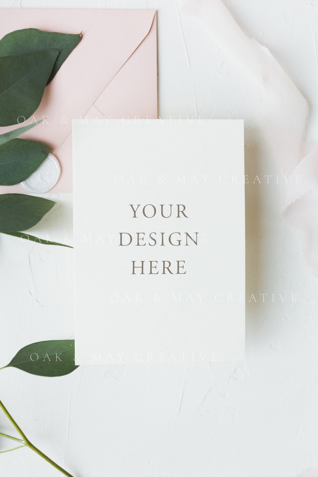 5x7 Wedding Card Mockup, A7 Printable Mockup, Styled Stock Photography ...