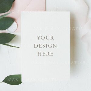 5x7 Wedding Card Mockup, A7 Printable Mockup, Styled Stock Photography ...