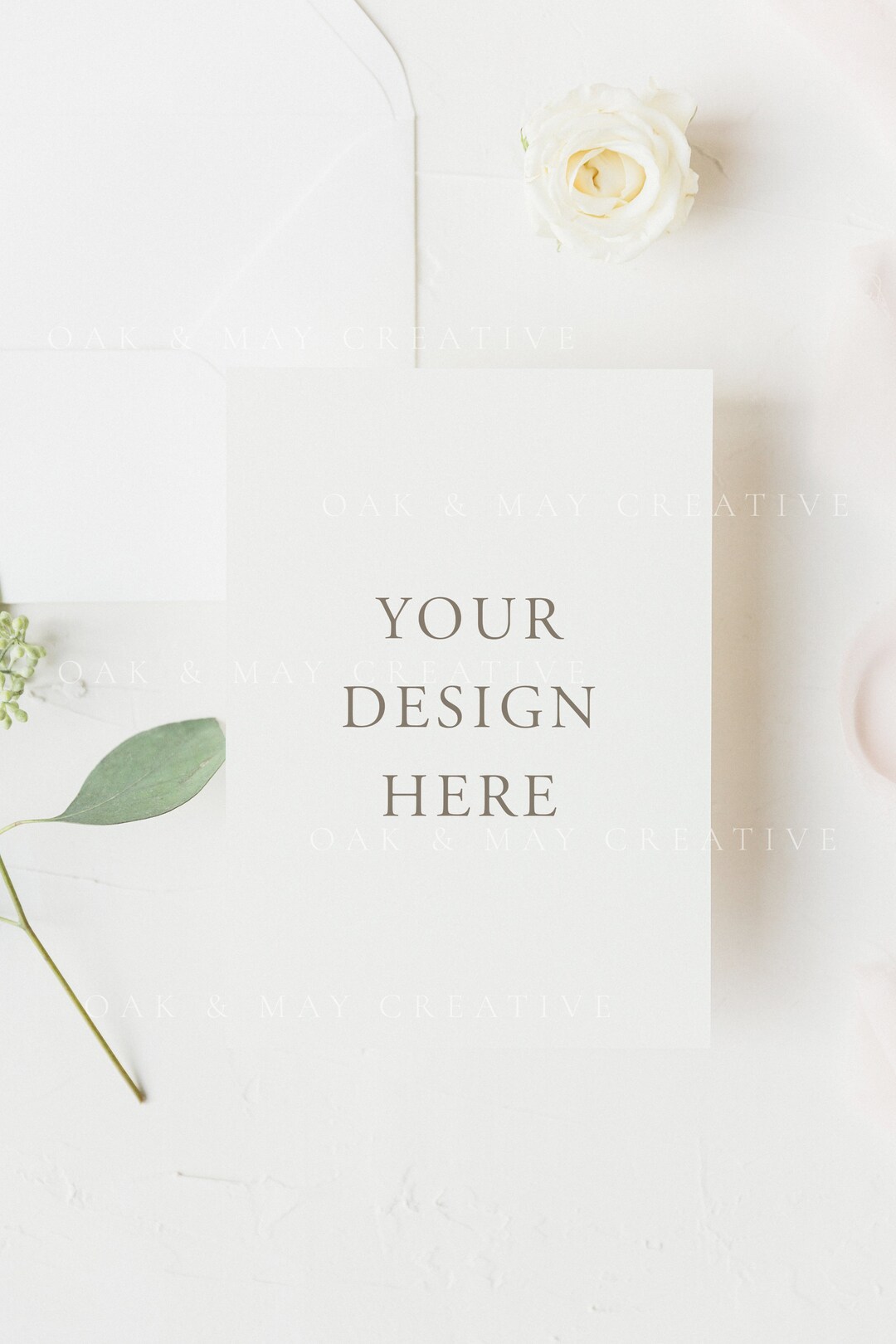 5x7 Wedding Card Mockup, A7 Printable Mockup, Styled Stock Photography ...