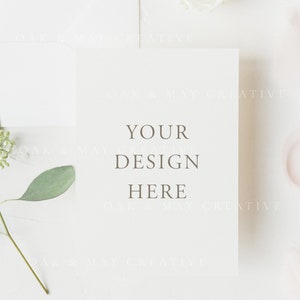 5x7 Wedding Card Mockup, A7 Printable Mockup, Styled Stock Photography ...