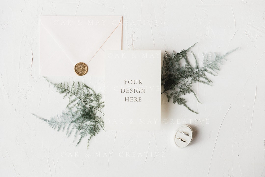 5x7 Wedding Card Mockup, A7 Printable Mockup, Styled Stock Photography ...