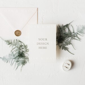5x7 Wedding Card Mockup, A7 Printable Mockup, Styled Stock Photography ...