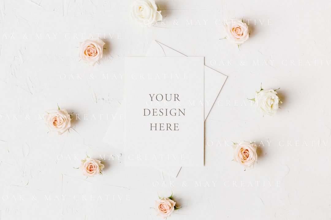 5x7 Wedding Card Mockup, A7 Printable Mockup, Styled Stock Photography ...