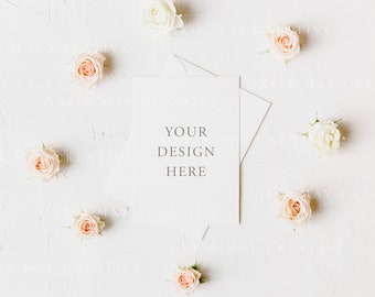 5x7 Wedding Card Mockup A7 Printable Mockup Styled Stock | Etsy