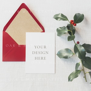 5x7 Christmas Card Mockup, 5x7 Christmas Printable Mockup, Christmas ...