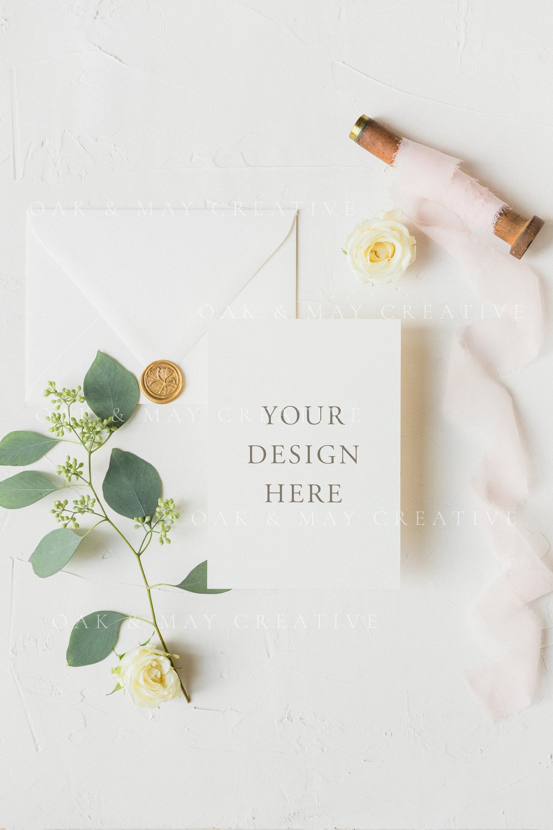 5x7 Wedding Card Mockup, A7 Printable Mockup, Styled Stock Photography ...