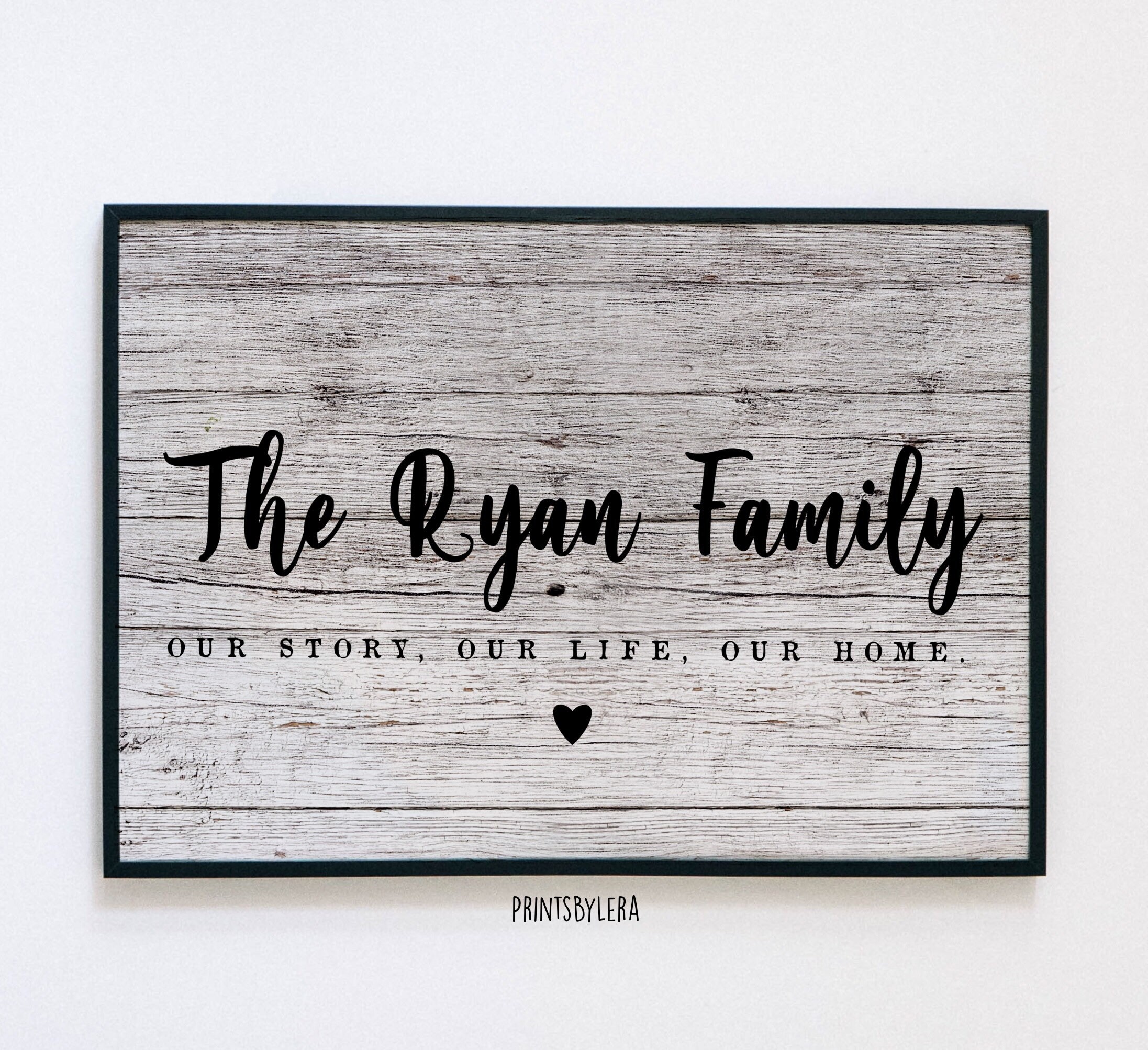 Personalised Family Name Poster Wall Art Decor Print Etsy
