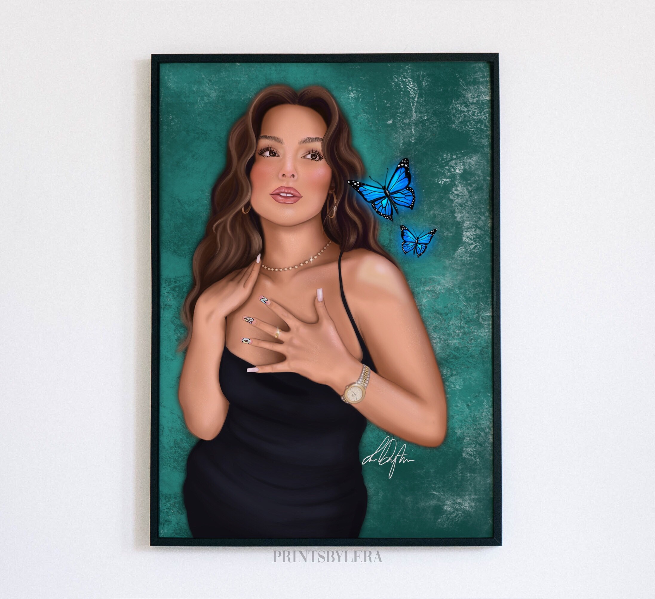 Addison Rae | Tiktok Influencer | Digital Portrait Illustration | Wall ...