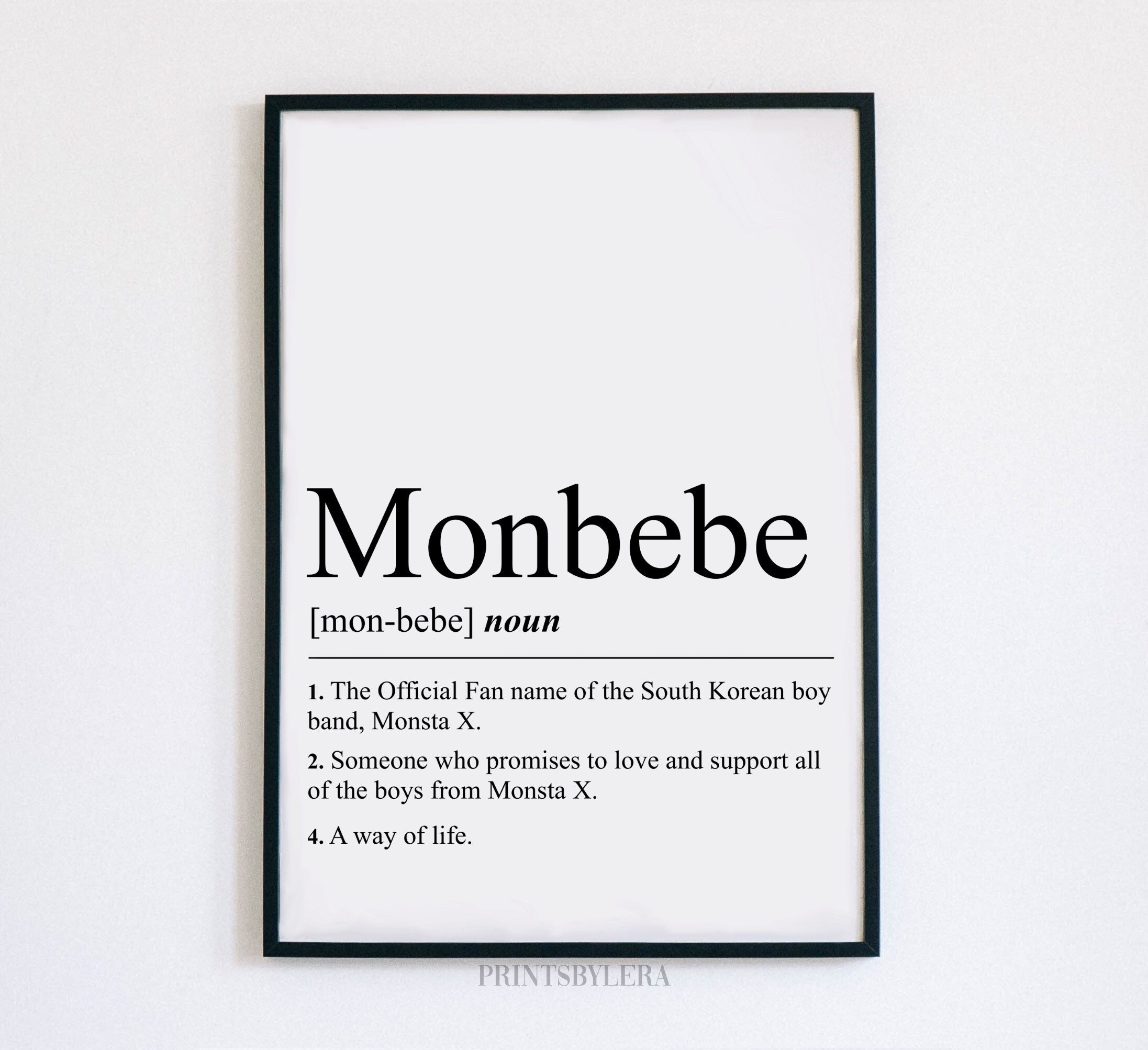 Monbebe Definition | Art Print | Dictionary Style | Home Decor