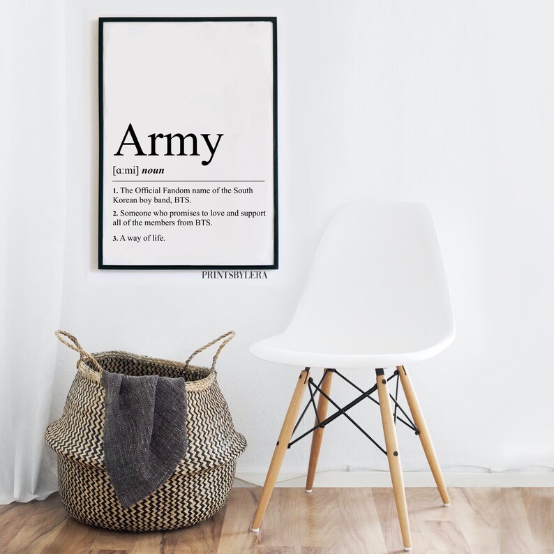 BTS Army Definition Art Print Dictionary Style Home Etsy