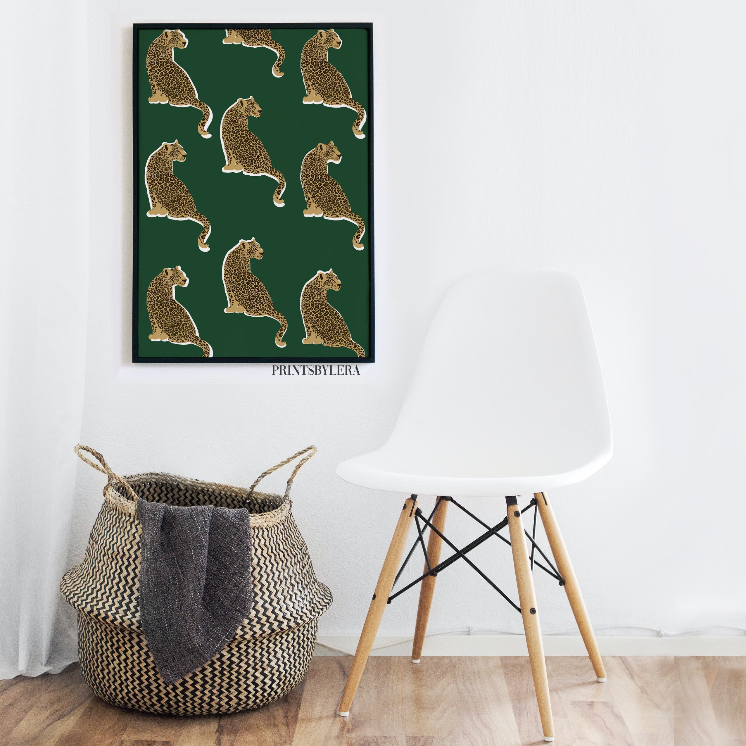 Grüne Leopard Muster Wand-Dekor-Kunstdruck Tropischer | Etsy