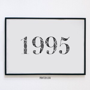 Personalised Snake Skin Print | Black and White Style | Birthday Birth Year | Wall Art Decor Print | Unframed