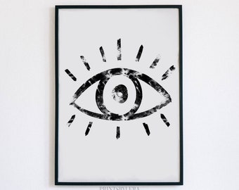 All Seeing Eye | Spiritual Minimalist Wall Art Print | Home Decor | Unframed