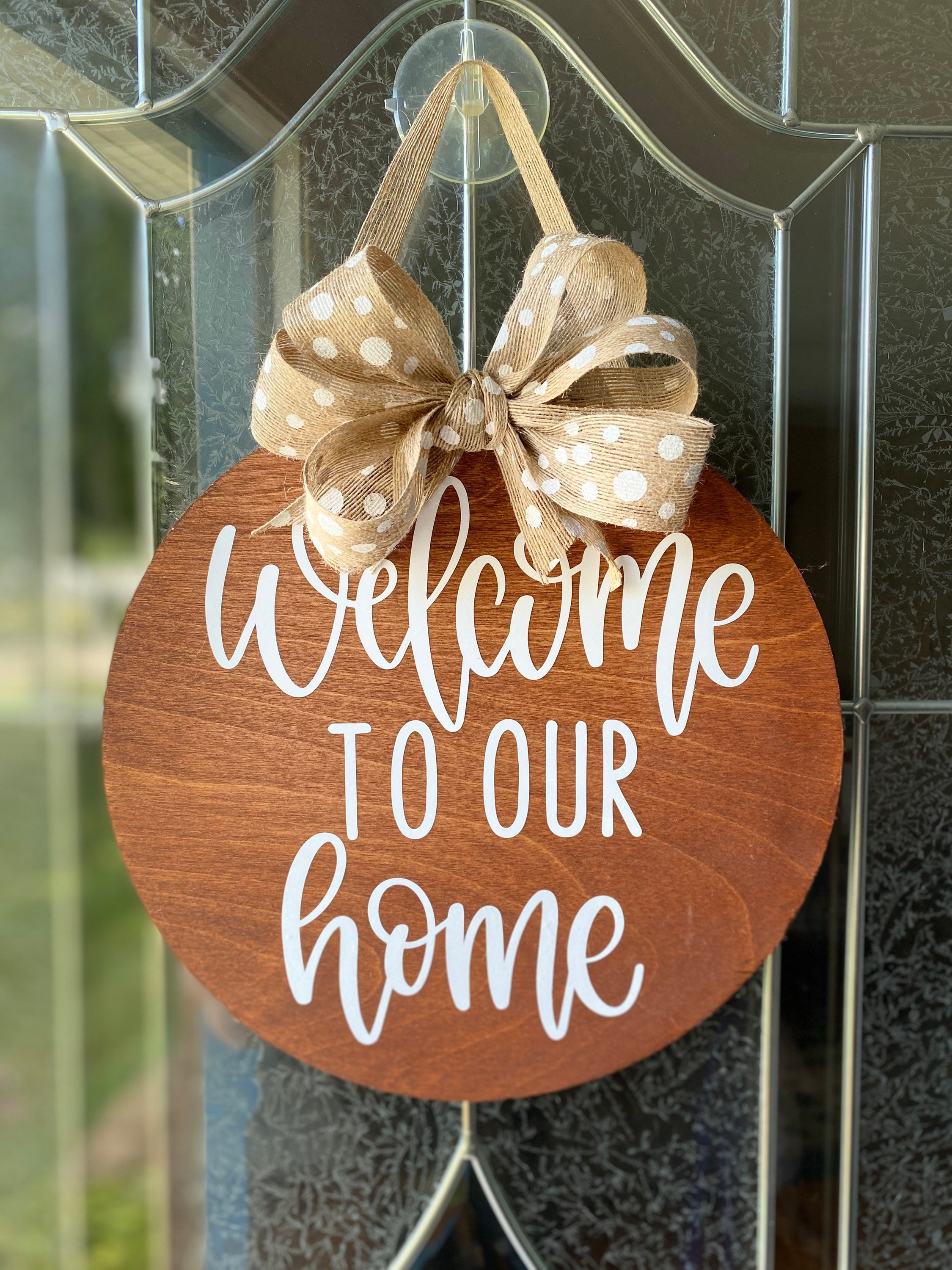 Bienvenido a nuestro colgador de la puerta de casa / corona de | Etsy