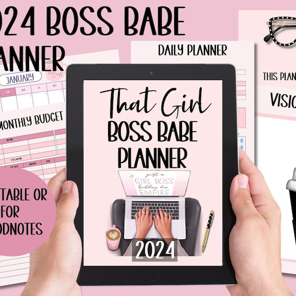 2024 That Girl Boss Babe Planner GoodNotes Printable iPad Planner Female Entrepreneur