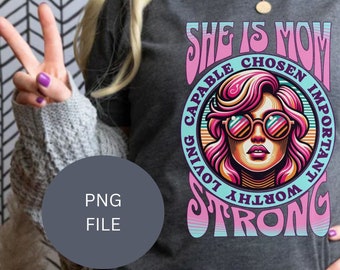 She is Mom PNG, Retro Mother PNG, Blessed Mom Png, Mom Shirt svg Mom Life Png Mother's Day Png, Mom Png, Gift for Mom Retro Vintage Mama PNG