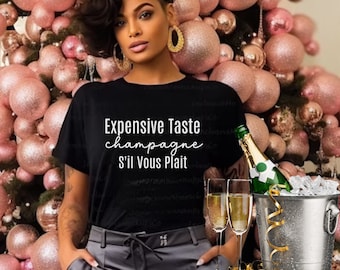 Womens Champagne Lover Please Tshirt, S'il Vous Plait Tee Shirt Dure smaak wijn tshirt voor haar Parijs Frankrijk Champagne problemen