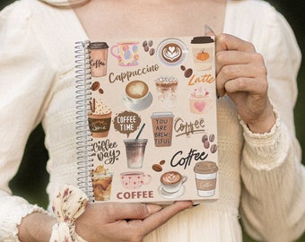 Coffee Planner Spiral Notebook Coffee Journal Coffee Lovers Gift Coffee Diary Coffee Addict Journal Caffeine Lover Gift Goodnotes Planner