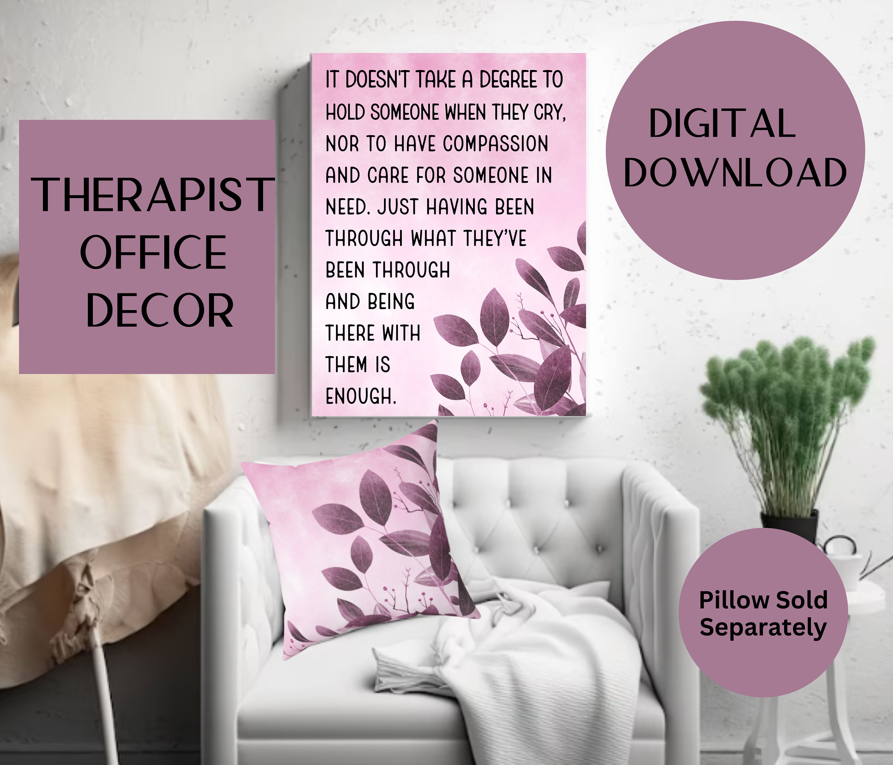 Therapist Office Decor Poster Counseling Sign Therapy Wall Art School ...