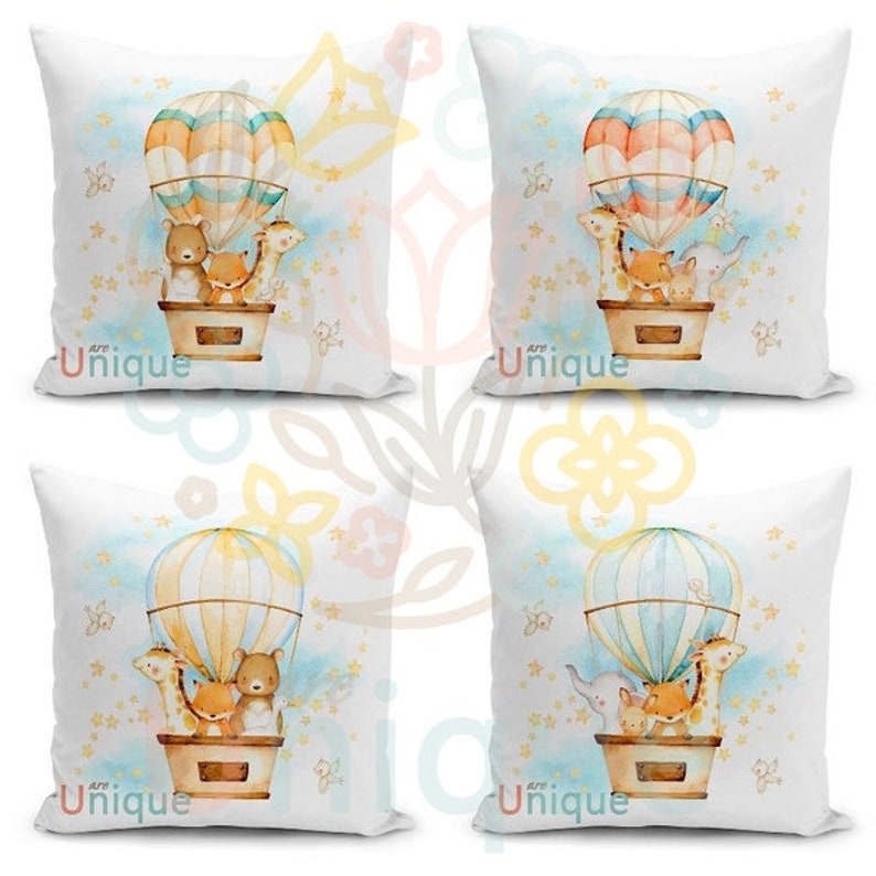 Hot Air Balloon Animals Fabric Panel Quilting Panel Sewing Etsy