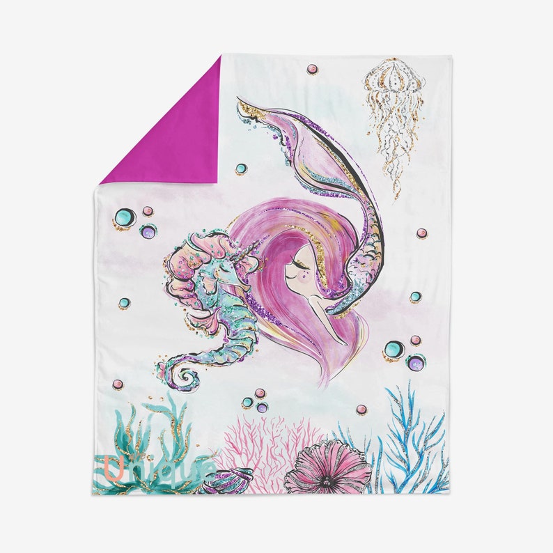 Mermaid Fabric Panel Quilting Panel Sewing Craft Cotton Etsy