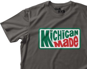 Michigan Made (Standard Print) Parody Logo - DTG Printed - Soft Premium Shirt - Adult, Youth and Big & Tall sizes