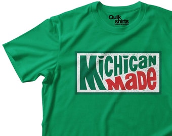 Michigan Made (Vintage Print) - Parody Logo DTG Printed - Soft Premium Shirt - Adult, Youth and Big & Tall sizes