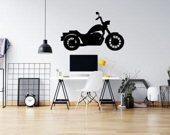 Motorcycle  - Cruiser - Vinyl Wall Decal -